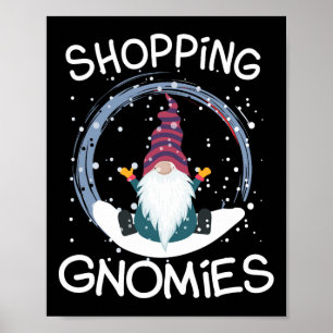 Póster Graciosos Gnomes Compradores Navidades de disfrace