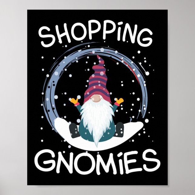 Póster Graciosos Gnomes Compradores Navidades de disfrace (Frente)