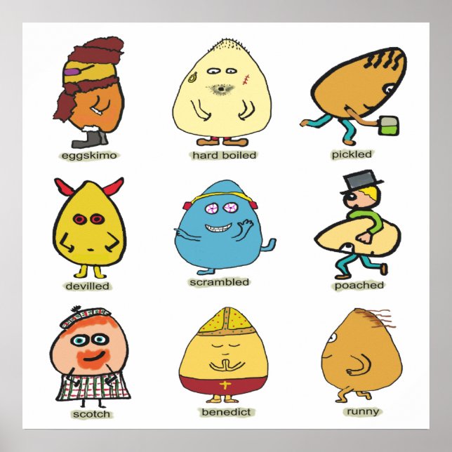 Póster Graciosos Huevos (Frente)