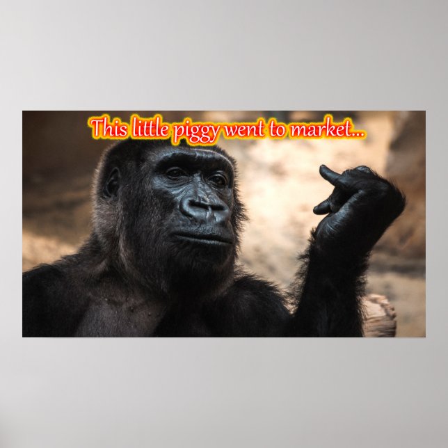 Póster Graciosos memes de mono chimpancé con graciosos di (Frente)