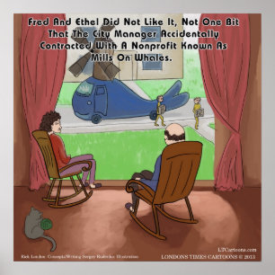 Póster Graciosos Molinos En El Poster De Las Ballenas