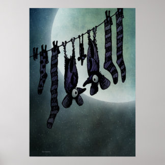 Póster Graciosos murciélagos de luna llena