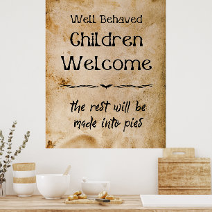 Póster Graciosos niños de la bienvenida de Halloween en l