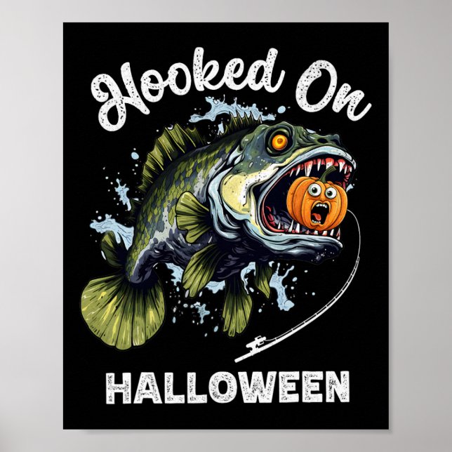 Póster Graciosos pescadores de Halloween hombres Zombie B (Frente)