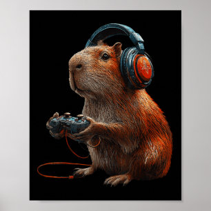 Póster Graciosos Videojuegos Gráficos Capyra Para Gamer 1