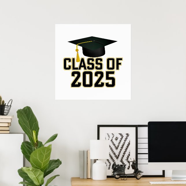 Póster Grad Cap Letterman Class de 2025 (Oficina en casa)