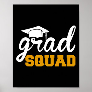 Póster Grad Squad Funny Senior Cl De 2025 Graduation Fami