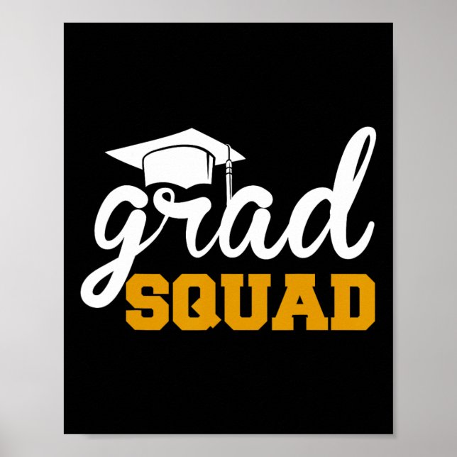 Póster Grad Squad Funny Senior Cl De 2025 Graduation Fami (Frente)