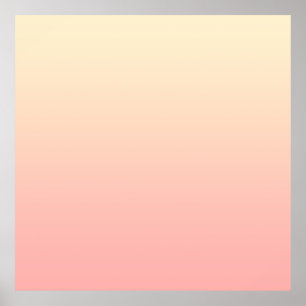 Póster Gradiente Amarillo Claro y Rosa