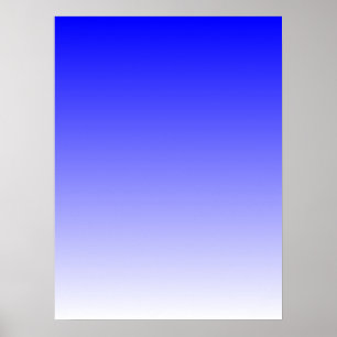 Póster Gradiente azul a blanco