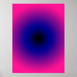 Póster Gradiente azul oscuro y negro rosado caliente