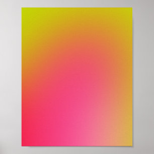 Póster Gradiente brillante rosa amarillo