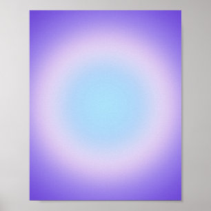 Póster Gradiente de aura azul violeta rosa