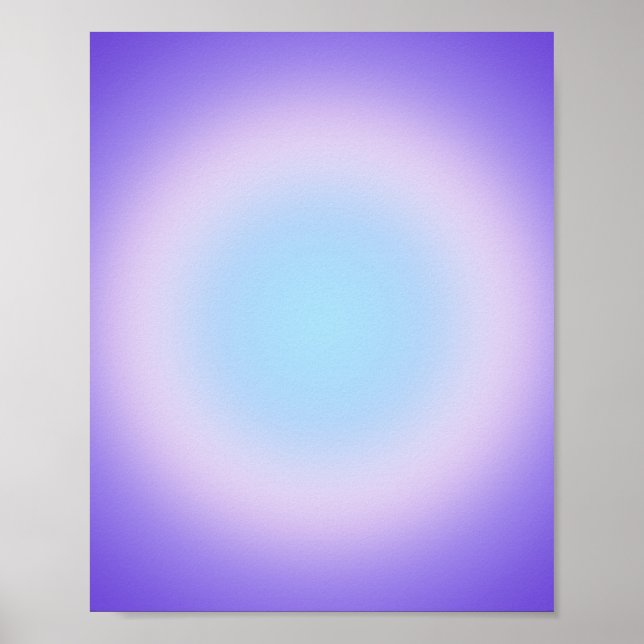 Póster Gradiente de aura azul violeta rosa (Frente)
