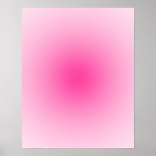Póster Gradiente de Aura de Rosa Pastel a Rosa Fuerte 16x