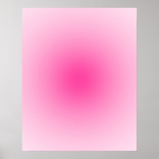 Póster Gradiente de Aura de Rosa Pastel a Rosa Fuerte 16x