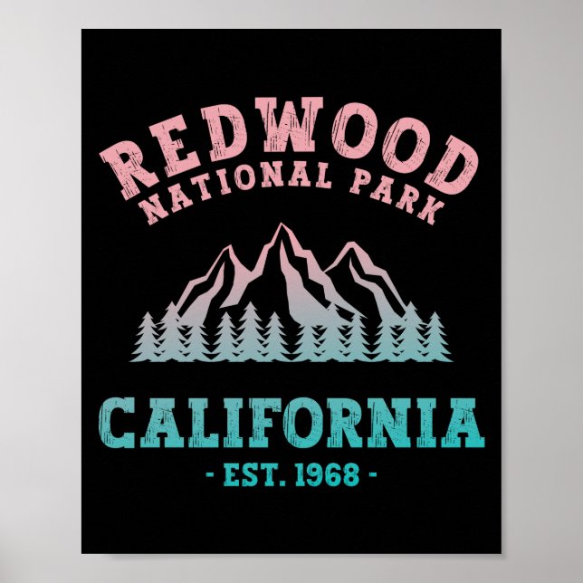 Póster Gradiente de California en el Parque Nacional Redw (Frente)