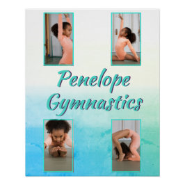 Póster Gradiente de color de agua Nombre personalizado, D