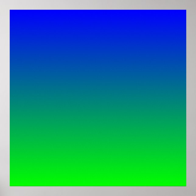 Póster Gradiente de Lima Azul (Frente)