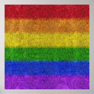 Póster Gradiente de Purpurina de arcoiris caído