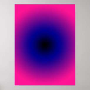 Póster Gradiente de rosa caliente, púrpura, azul oscuro y