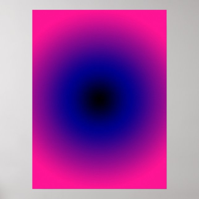 Póster Gradiente de rosa caliente, púrpura, azul oscuro y (Frente)