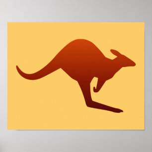 Póster Gradiente del desierto Naranja quemado Kangaroo Si