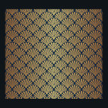 Póster Gradiente dorado: Art Deco sin foco<br><div class="desc">Patrón Art Deco sin igual con degradado de oro Glamour Art Deco con gradiente dorado. Lujoso y moda. Gradiente de oro Art Deco, un patrón clásico con elegancia. patrón, deco, oro, azul, ilustracion, sin costuras, fondo, negro, abstracto, textura, papel, vintage, regalo, retro, geométrico, de lujo, tela, adorno, forma, textil</div>