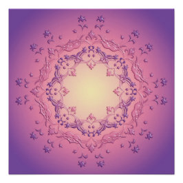 Póster Gradiente floral étnico mandala