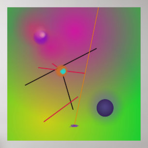 Póster Gradiente geométrico de color abstracto