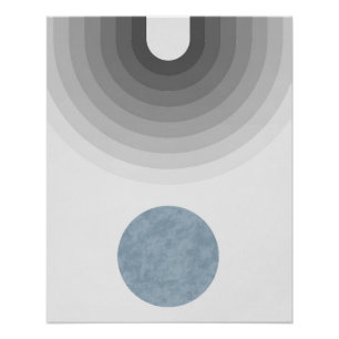 Póster Gradiente monocromo minimalista con círculo azul