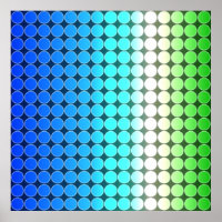 Gradiente Op Art Polka Dots Blue Green White