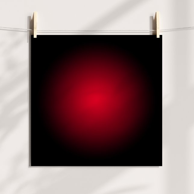 Póster Gradiente Radial Negro y Rojo (Black and Red Radial Gradient Poster)
