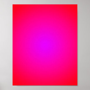 Póster Gradiente Radial Rojo Magenta 8x10