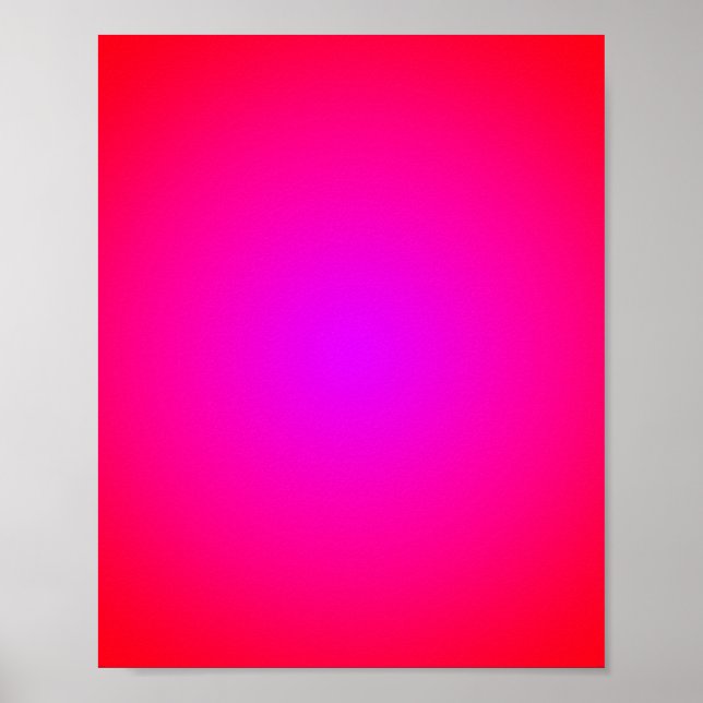 Póster Gradiente Radial Rojo Magenta 8x10 (Frente)