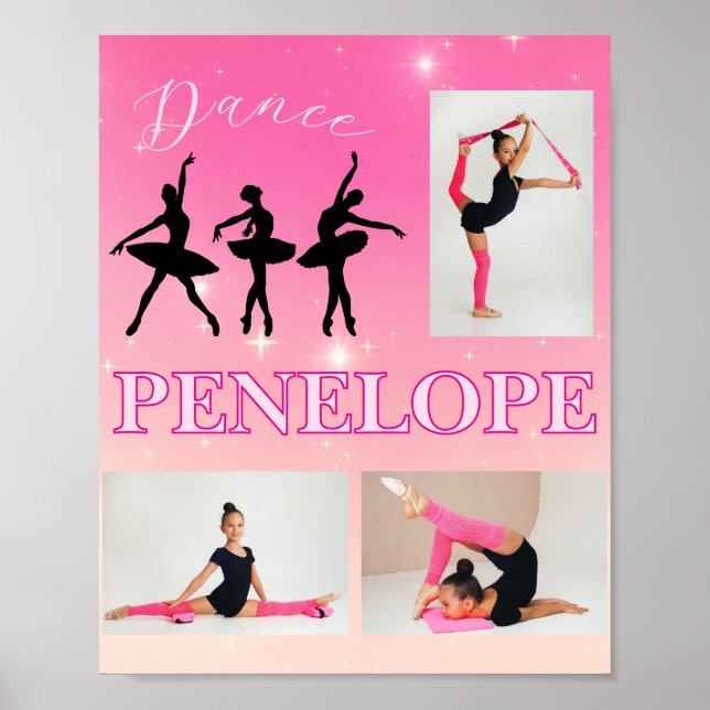 Póster Gradiente rosado del ballet de baile 3 foto person (Frente)