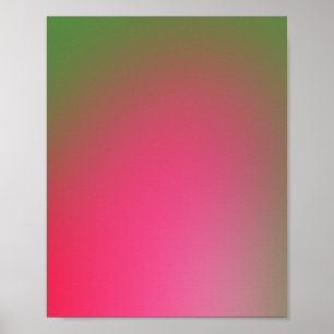 Póster Gradiente Verde Y Rosa Vibrante