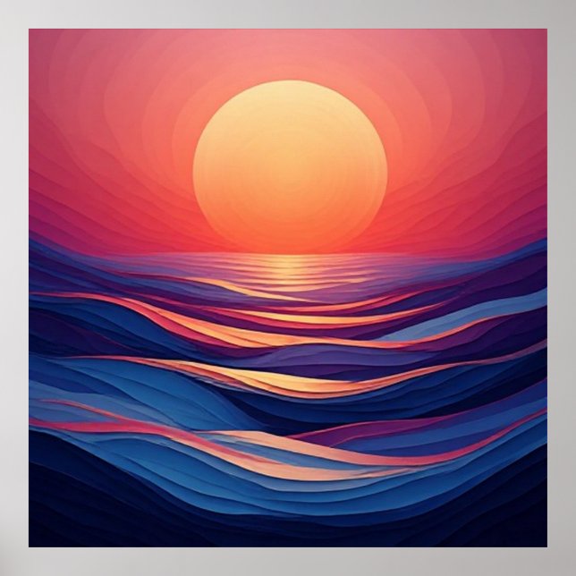 Póster Gradientes de puesta de sol abstractos 🌅 (Frente)