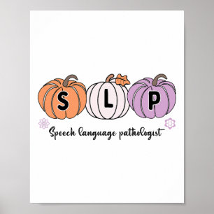 Póster Grado de patólogo de lenguaje de calabaza de slp