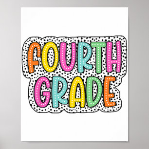 Póster Grado De Vuelta Al Colegio Dalmatian Dots Teacher