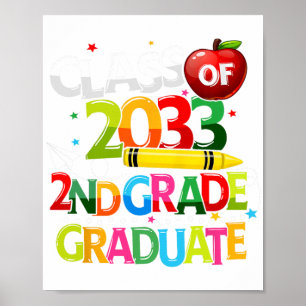 Póster Grado Graduado Cl De 2033 Último Día De Escolar G