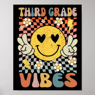 Póster Grado Vibes 3er Grado Maestro Retro 1er Día De Sch