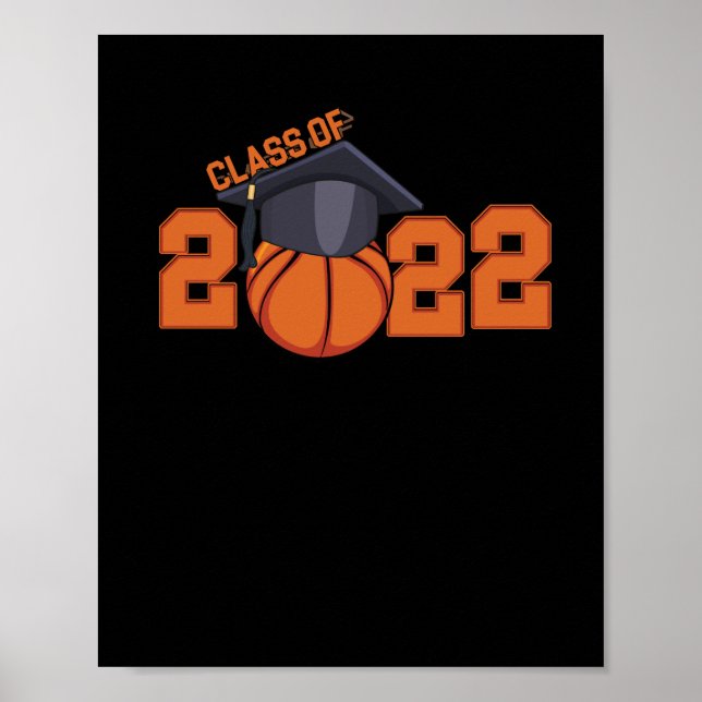 Póster Graduación 2022 Jugador senior de baloncesto (Frente)
