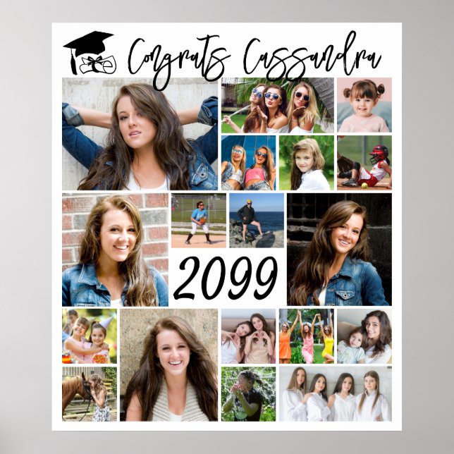 Póster Graduación 21 color Personalizado de guión de Coll (Frente)