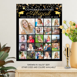 Póster Graduación 22 color Personalizado de guión de Coll