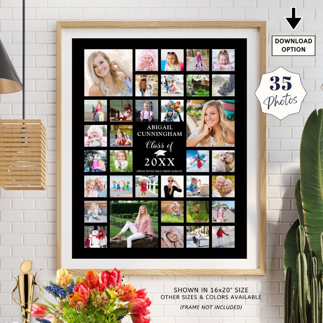 Póster Graduación 35 CLASE DE Collage de fotos AÑO Negro (Subido por el creador)