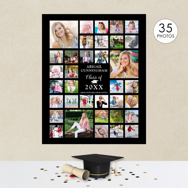 Póster Graduación 35 Collage de Fotos AÑO DE GRADO Negro (Subido por el creador)