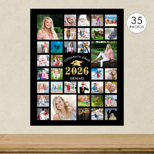 Póster Graduación 35 Collage de Fotos AÑO DE PROMOCIÓN Ne