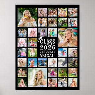 Póster Graduación 35 Collage de Fotos Clase de Año Gradua