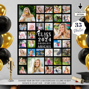 Póster Graduación 35 Collage de fotos Clase de graduado d